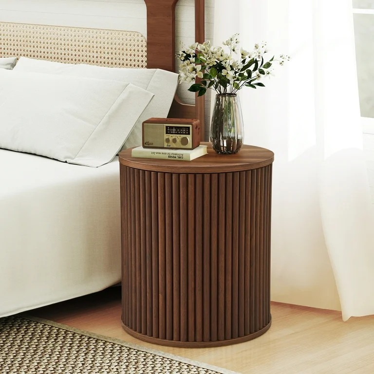 Wirrytor Round Side Table for living room set of 2, Fluted End Table for Small Spaces, Mid Centur... | Walmart (US)