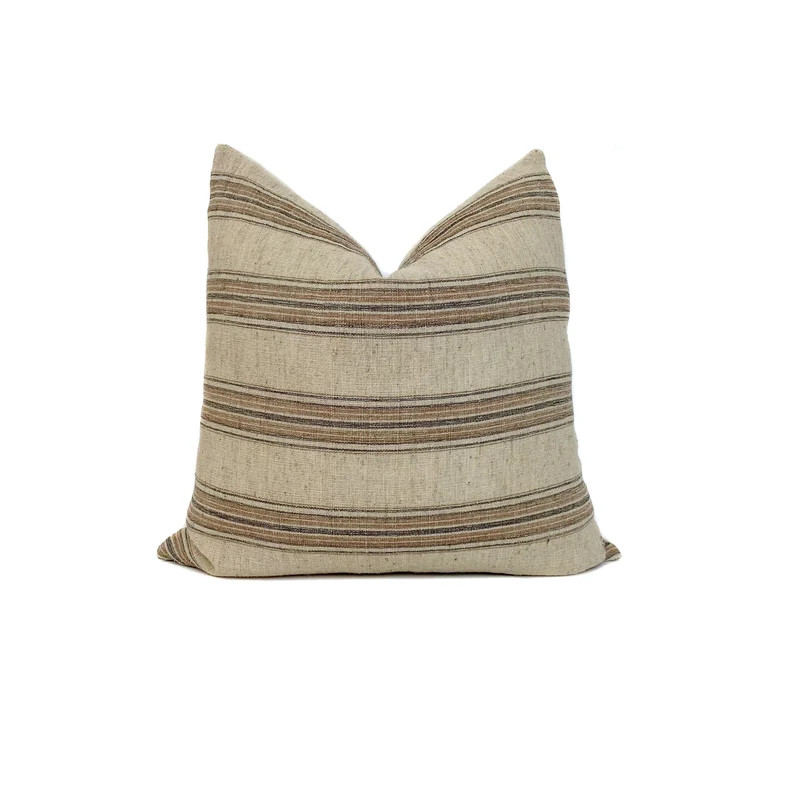 Raya Designer Pillow Cover | Brown Rust Striped Pillow Cover | Designer Pillow | Throw Pillows | ... | Etsy (US)