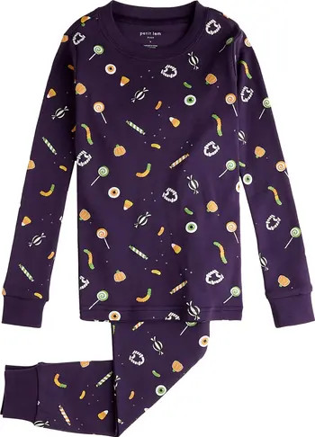 Petit Lem Kids' Trick-or-Treat Print Organic Cotton Fitted Two-Piece Pajamas | Nordstrom | Nordstrom