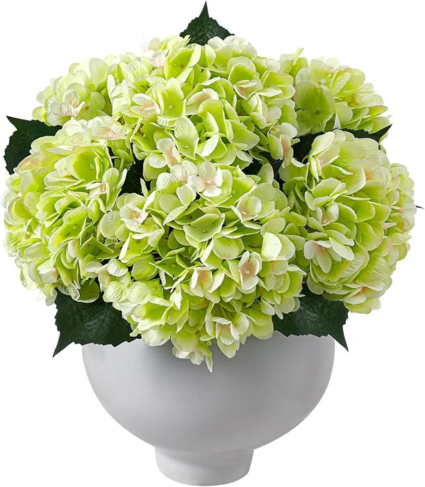 6PCS Realistic Artificial Silk Hydrangea Flowers – Premium Fake Hydrangea Flowers Bouquets with... | Amazon (US)