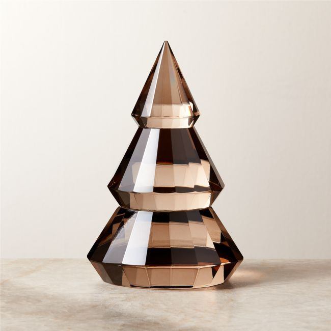 Adina Smoky Brown Crystal Christmas Tree Figure 7.5 | CB2