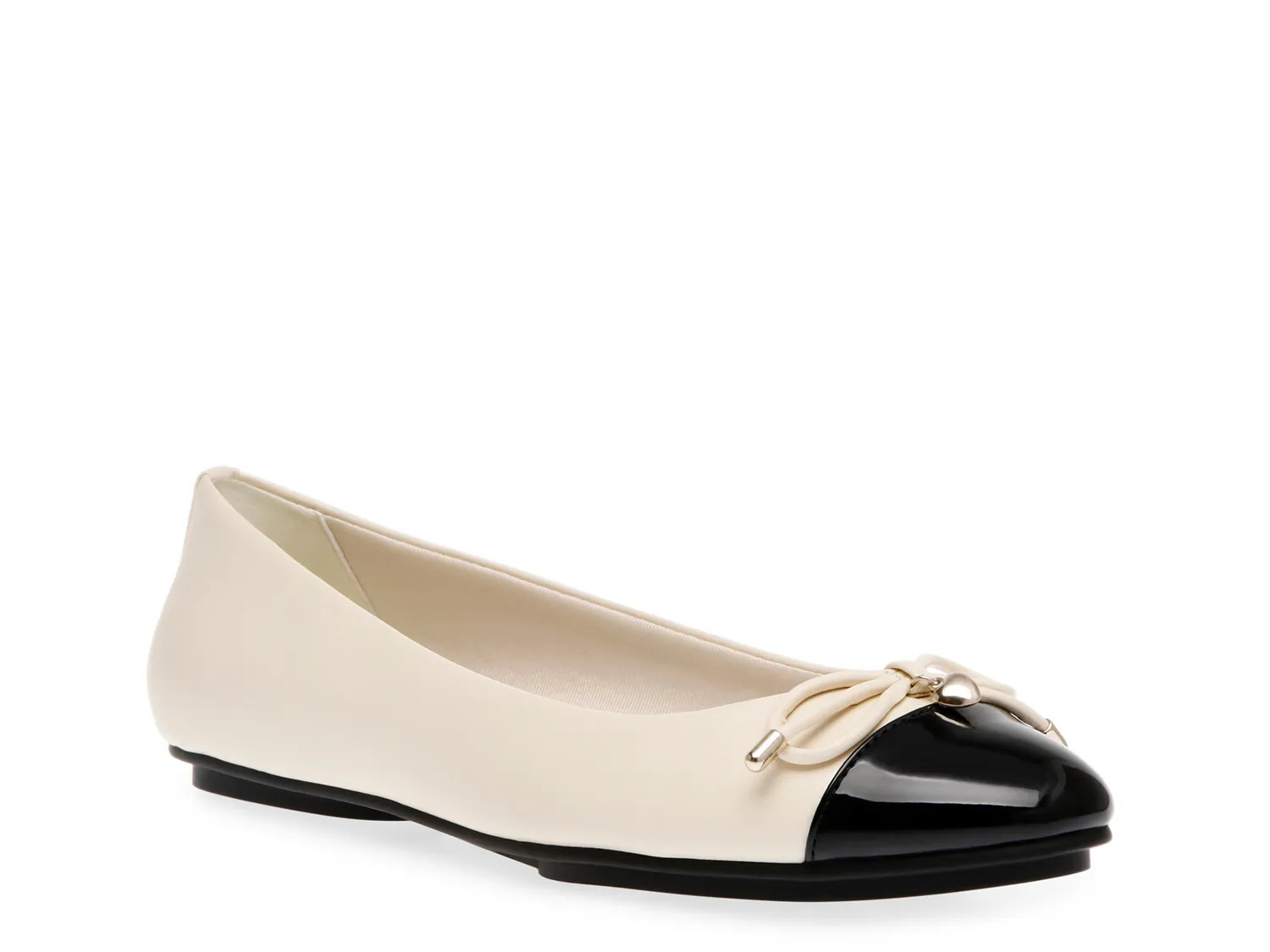 Anne Klein Lolita Ballet Flat | Women's | Off White/Black | Size 9.5 | Flats | DSW