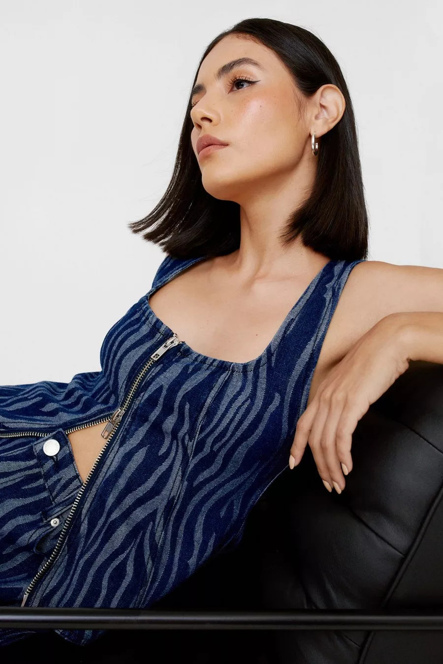 Zebra Denim Corset Top | Nasty Gal US