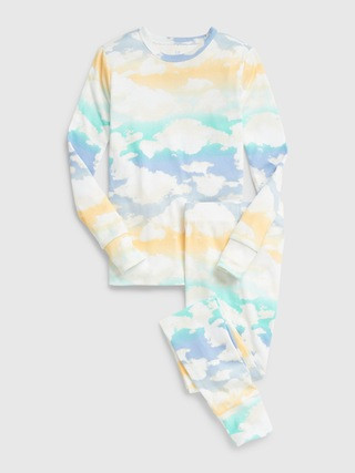 Kids 100% Organic Cotton Cloud Print PJ Set | Gap (US)