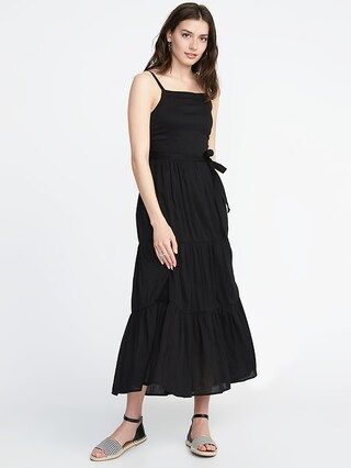 Tie-Belt Sleeveless Tiered Maxi Dress for Women | Old Navy US