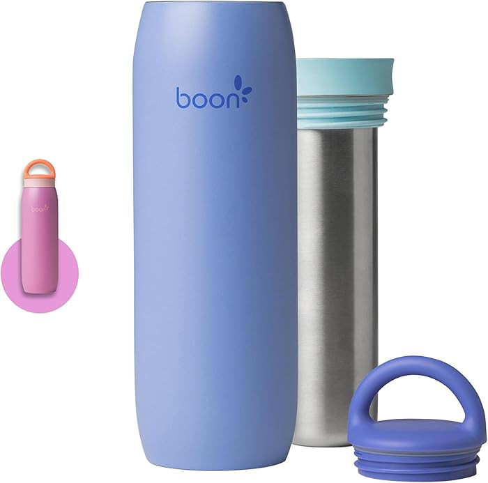 Boon Frosh Portable Breast Milk Chiller - Stainless Steel Cooler and Storage Container - Purple -... | Amazon (US)