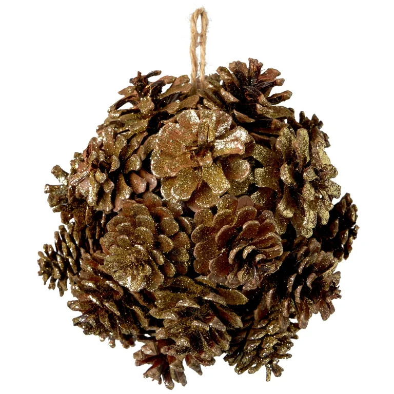 My Texas House Gold Glitter Hanging Pinecone Ornaments, 8 inch - Walmart.com | Walmart (US)