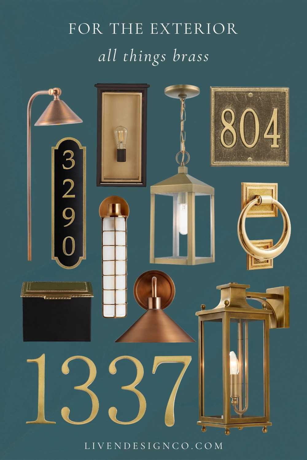 Outdoor sconce. Outdoor lighting. Brass address plaque. Brass door knocker. Front door decor. Outdoor pendant. Door numbers. 

#LTKSeasonal #LTKHome #LTKSaleAlert