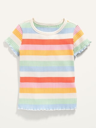 Short-Sleeve Lettuce-Edged Tee for Toddler Girls | Old Navy (US)