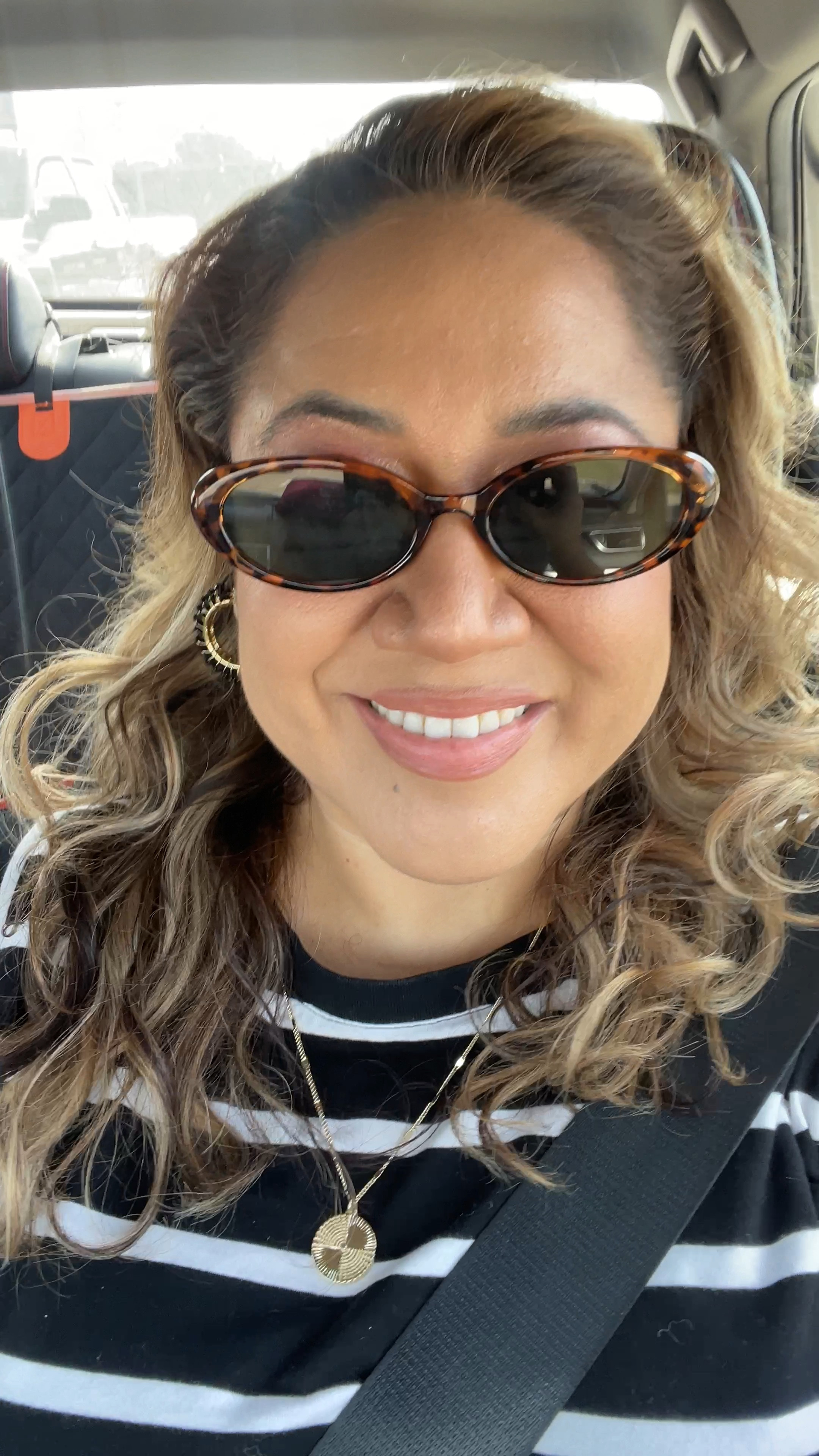 Casual make up look for day time gathering.

Easy volume curls with heat protection lotion from Sephora.

Large Amazon hoop earrings with black beads. Glasses also from Amazon.

Make up by Mario foundation with tarte blush and EL eyeshadow.

Gold necklace with extender.

#LTKCyberWeek #LTKStyleTip #LTKBeauty
