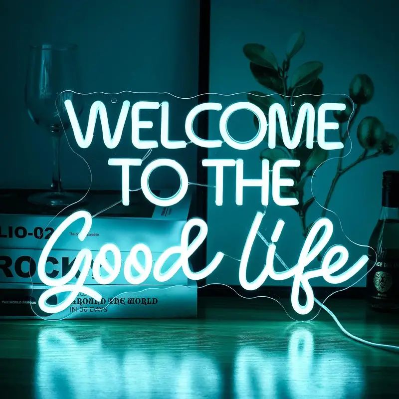 1pc Welcome To Good Life Neon Sign, Letter LED Neon Light Dimmable USB Powered 16.5''X11'' Cold W... | Temu Affiliate Program