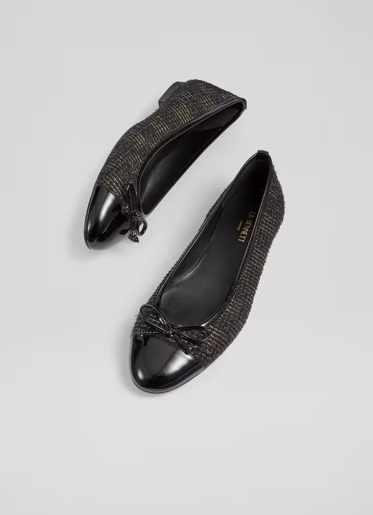 Kara Black Tweed Ballet Pumps | L.K. Bennett (UK)