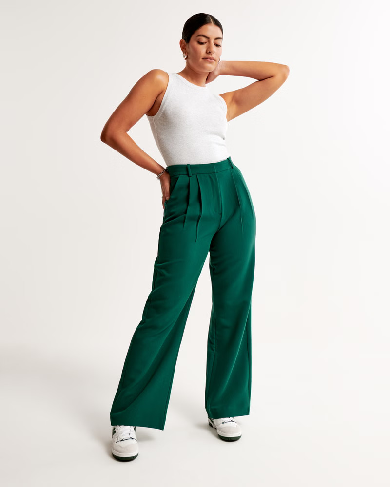 Curve Love A&F Sloane Tailored Pant | Abercrombie & Fitch (US)