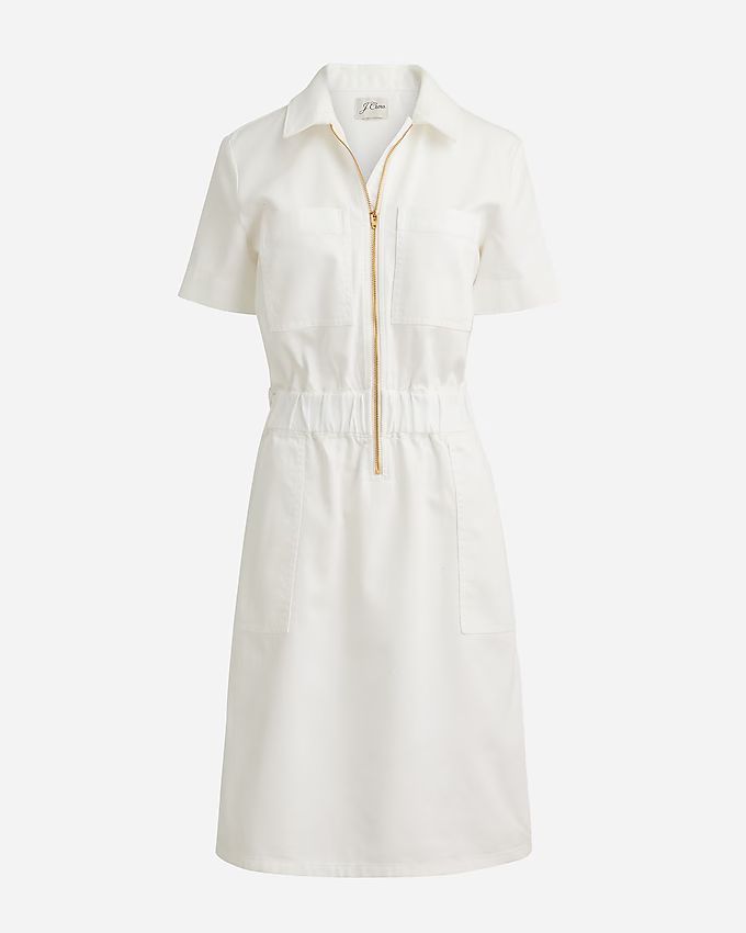 Zip-front chino dress | J.Crew US