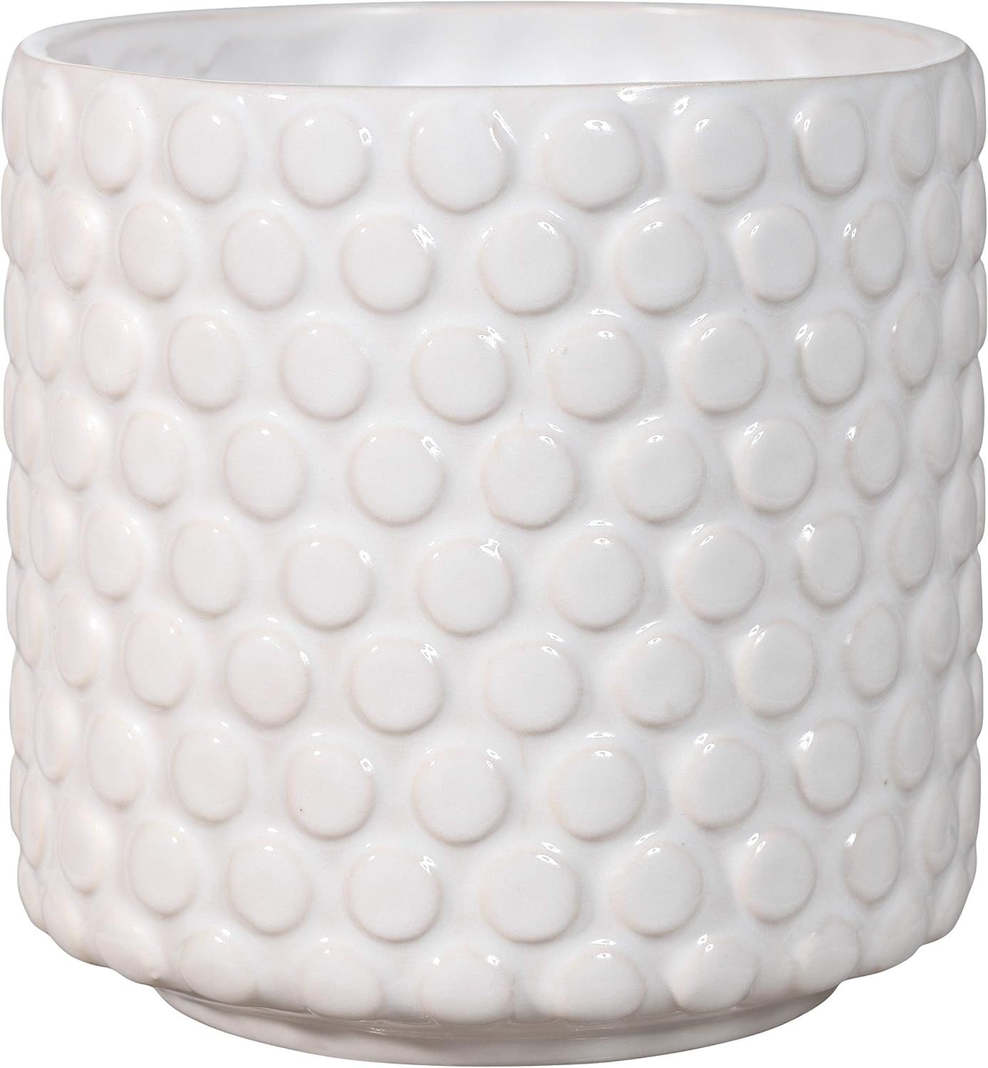 Bloomingville Stoneware Flower Pot with Polka Dots, White Planter, 5" | Amazon (US)