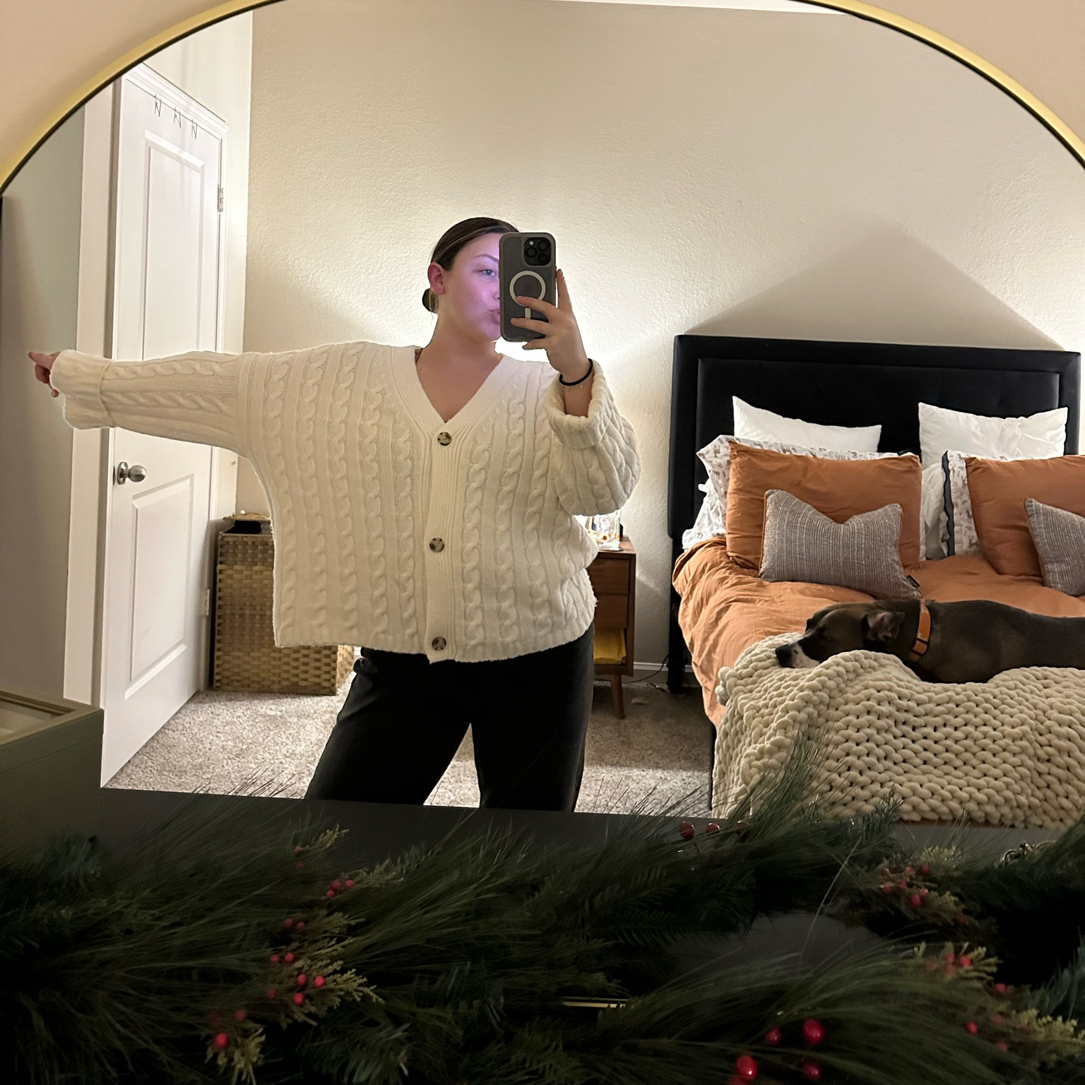 Obsessed with this Abercrombie sweater. I got it in a size large because I wanted a more oversized look. I also paired it with my go to Abercrombie curve love low rise black jeans in a size 28. RUNNNNN and get these pieces before they sell out!!!

#LTKCyberWeek #LTKHoliday #LTKSeasonal