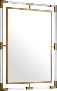 Meridian Furniture 451-M Ghost Collection Modern | Contemporary Mirror, Acrylic/Brushed Gold, 28"... | Amazon (US)