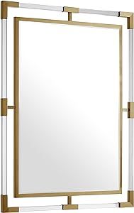 Meridian Furniture 451-M Ghost Collection Modern | Contemporary Mirror, Acrylic/Brushed Gold, 28"... | Amazon (US)