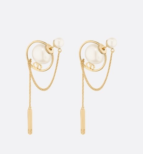 Dior Tribales Earrings Gold-Finish Metal and White Resin Pearls - Fashion Jewelry - Women's Fashi... | Dior Beauty (US)