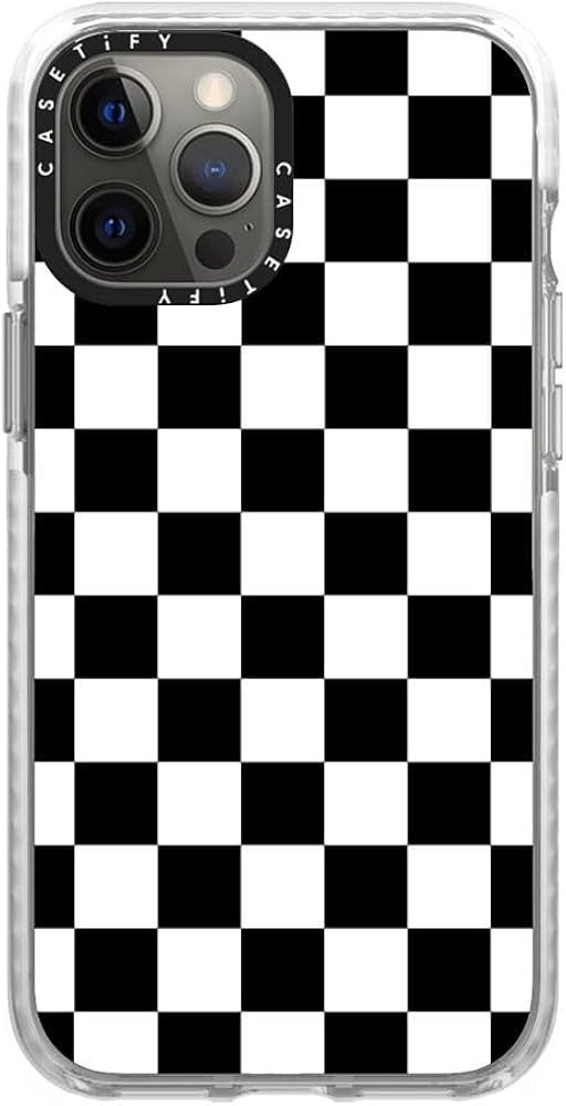 CASETiFY Impact iPhone 12 Pro Max Case [6.6ft Drop Protection] - Black White Check Checkerboard -... | Amazon (US)