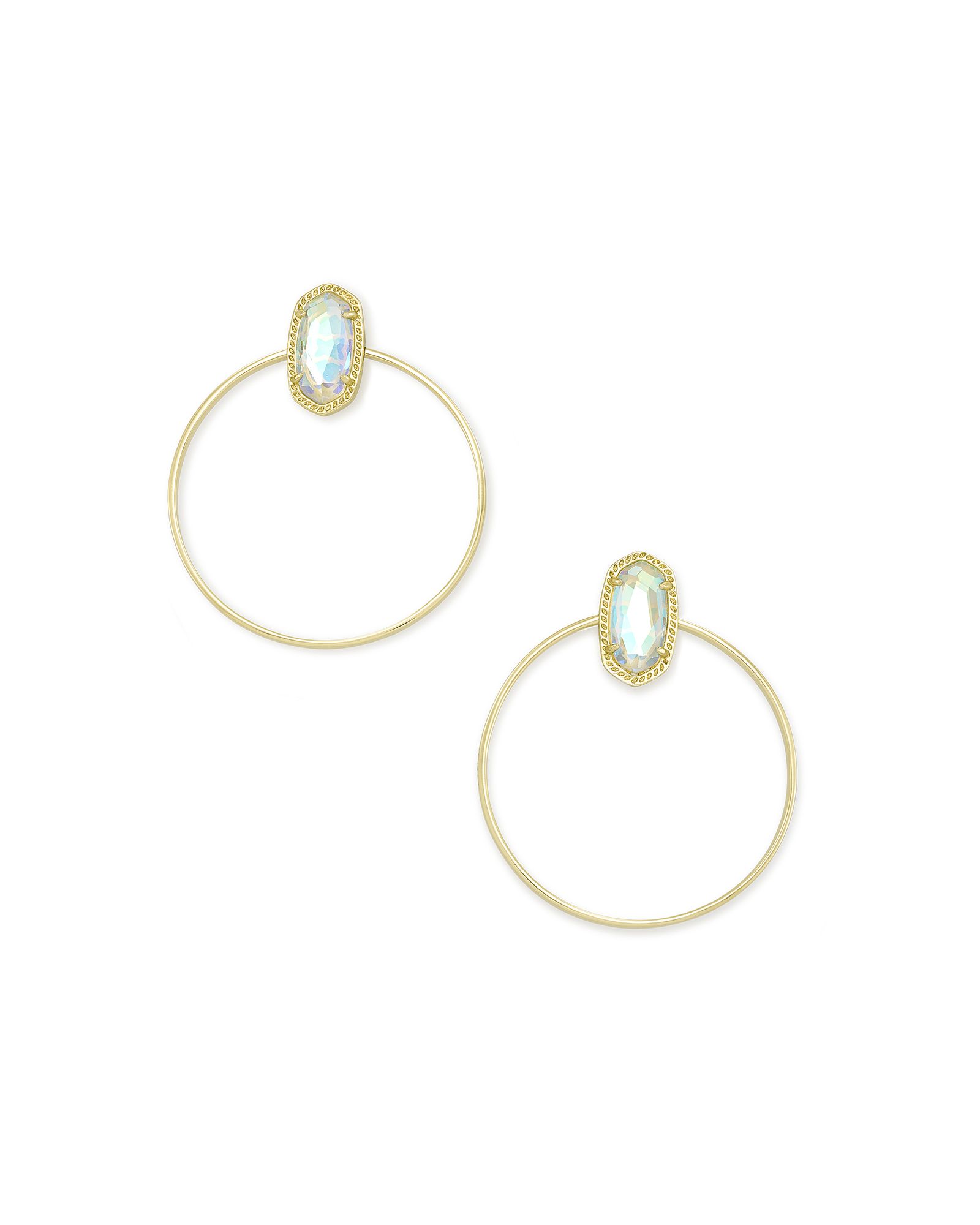 Mayra Gold Hoop Earrings in Dichroic Glass | Kendra Scott