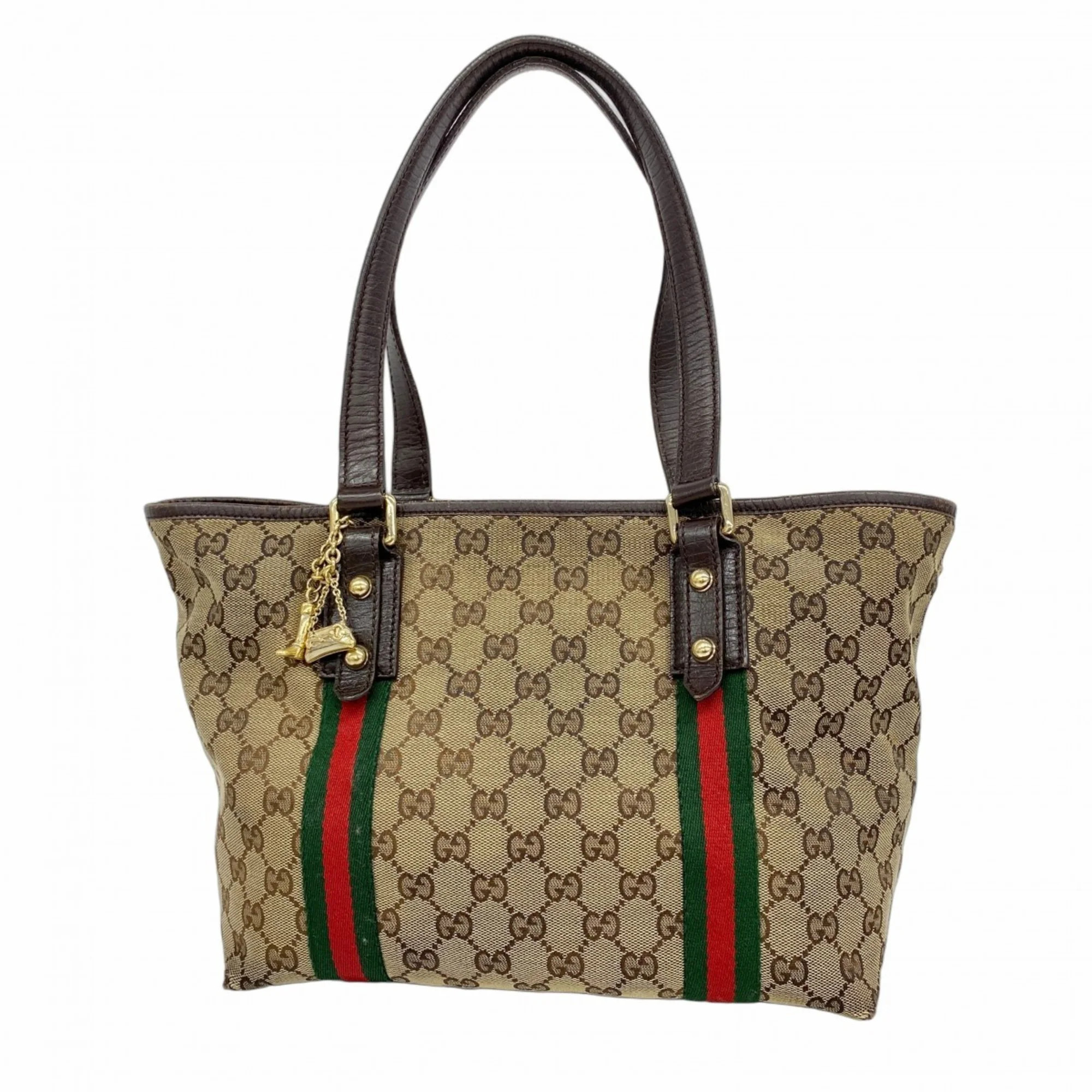 Pre-Owned Gucci Tote Bag GG Canvas Sherry Line 137396 Beige Brown Women's (Good) | Walmart (US)