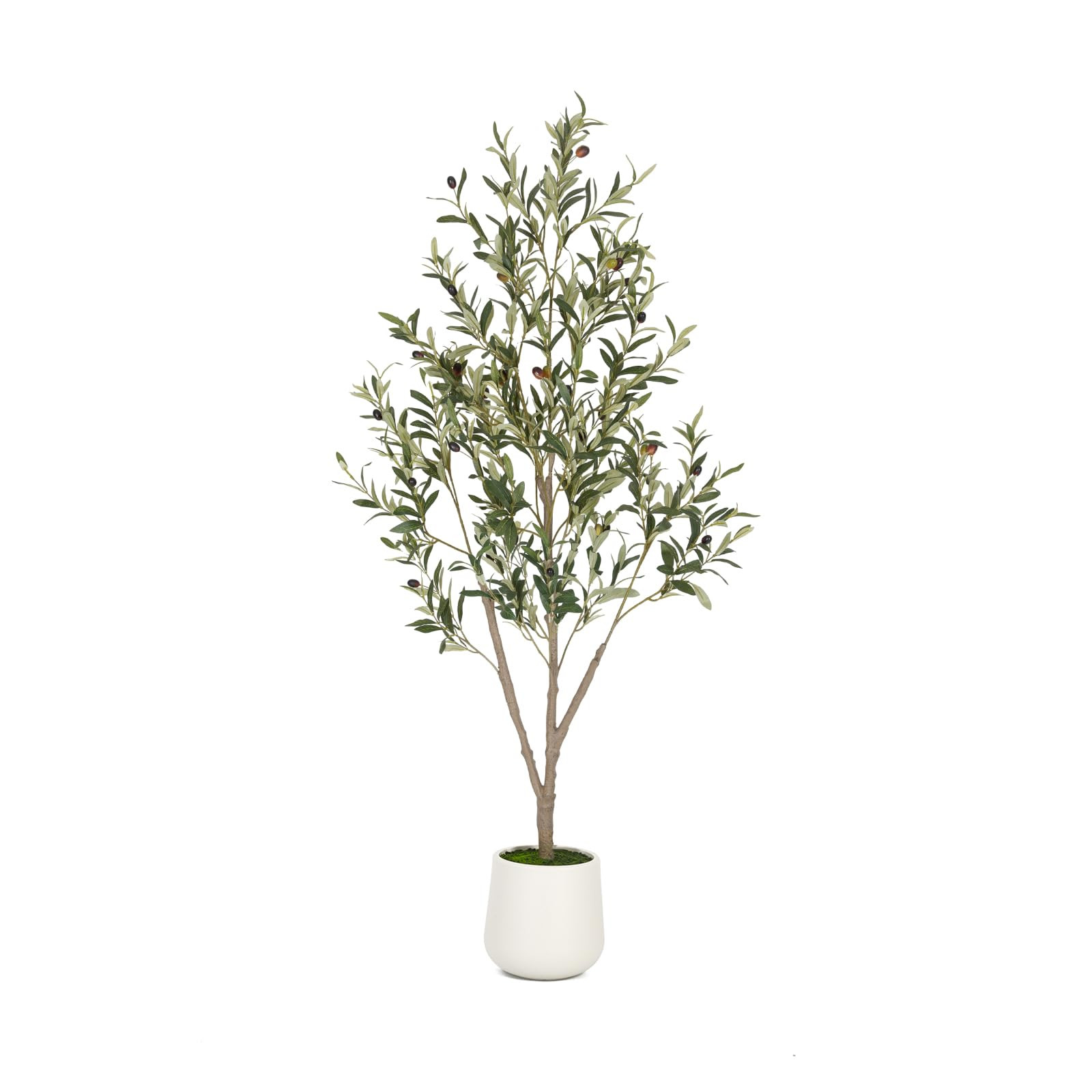Olive Trees Artificial Indoor, 5FT Tall Faux Olive Tree with White Tall Planter, Artificial Plant... | Amazon (US)