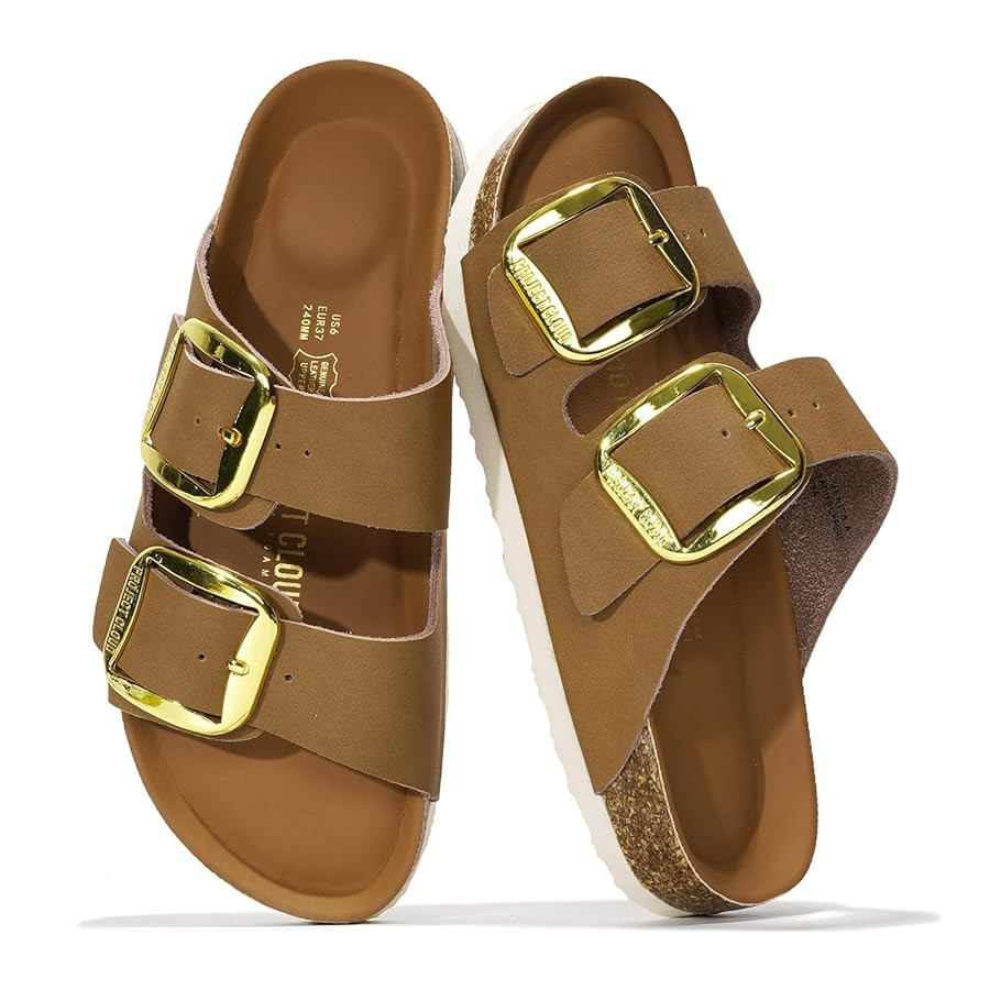 Project Cloud Genuine Leather Flat Sandals for Women 2025 Comfortable Beach Essentials Womens San... | Amazon (US)