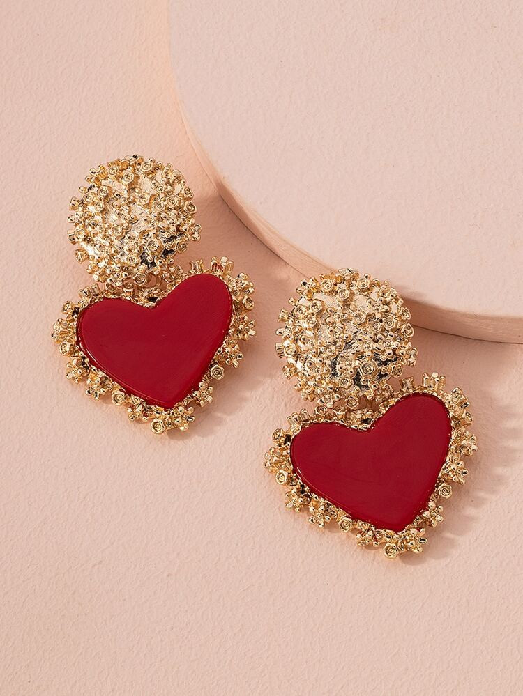 Heart Drop Earrings | SHEIN