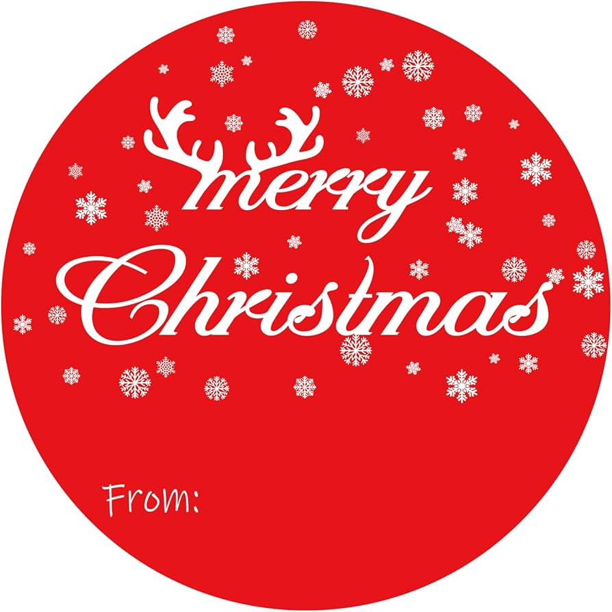 120Pcs Large Merry Christmas Stickers, 2" Christmas Labels for Gifts with Snowflake Antlers, Xmas... | Amazon (US)