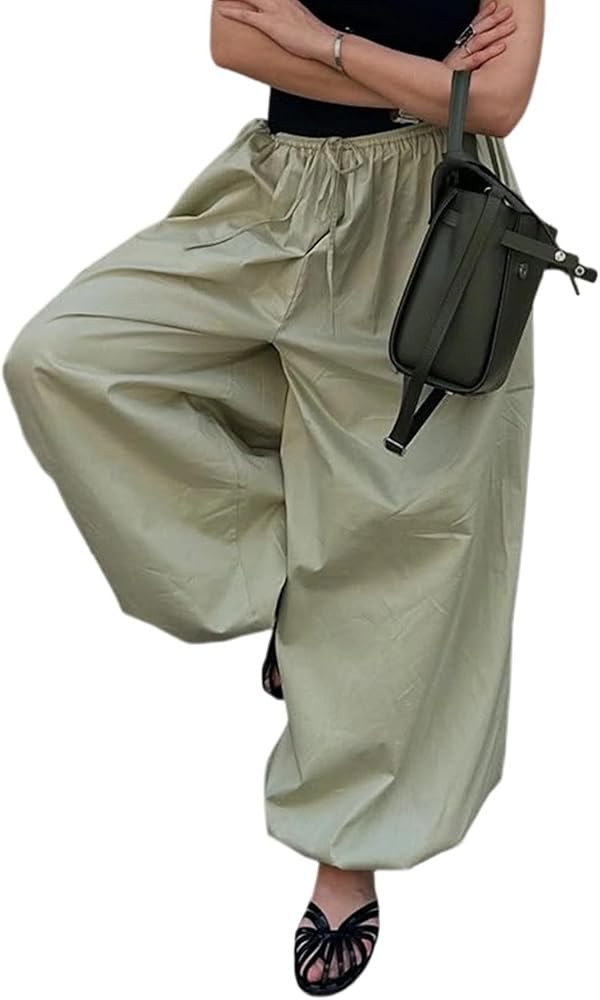 NRTHYE Womens Summer Baggy Casual Pleated Harem Pants Loose Elastic Waist Wide Leg Hippie Long Ba... | Amazon (US)