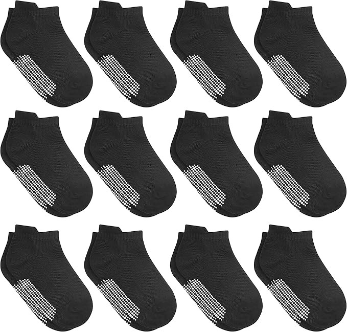 Debra Weitzner 12 Pairs Non-Slip Toddler Ankle Socks With Grips for Baby Boys and Girls Anti-Slip... | Amazon (US)