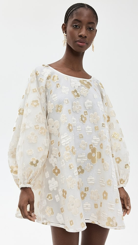 Arianne Elmy White and Gold Organza Good Luck Dress | Shopbop | Shopbop