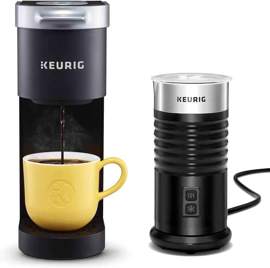 Keurig K-Mini Single-Serve K-Cup Coffee Maker, Black and Keurig Standalone Milk Frother, Black | Amazon (US)