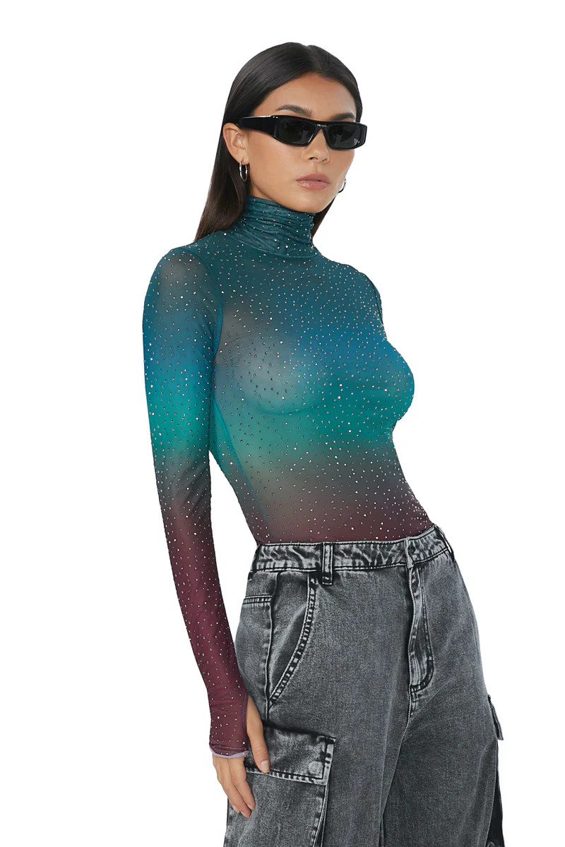 Zadie Rhinestone Top - Fall Ombre | ShopAFRM