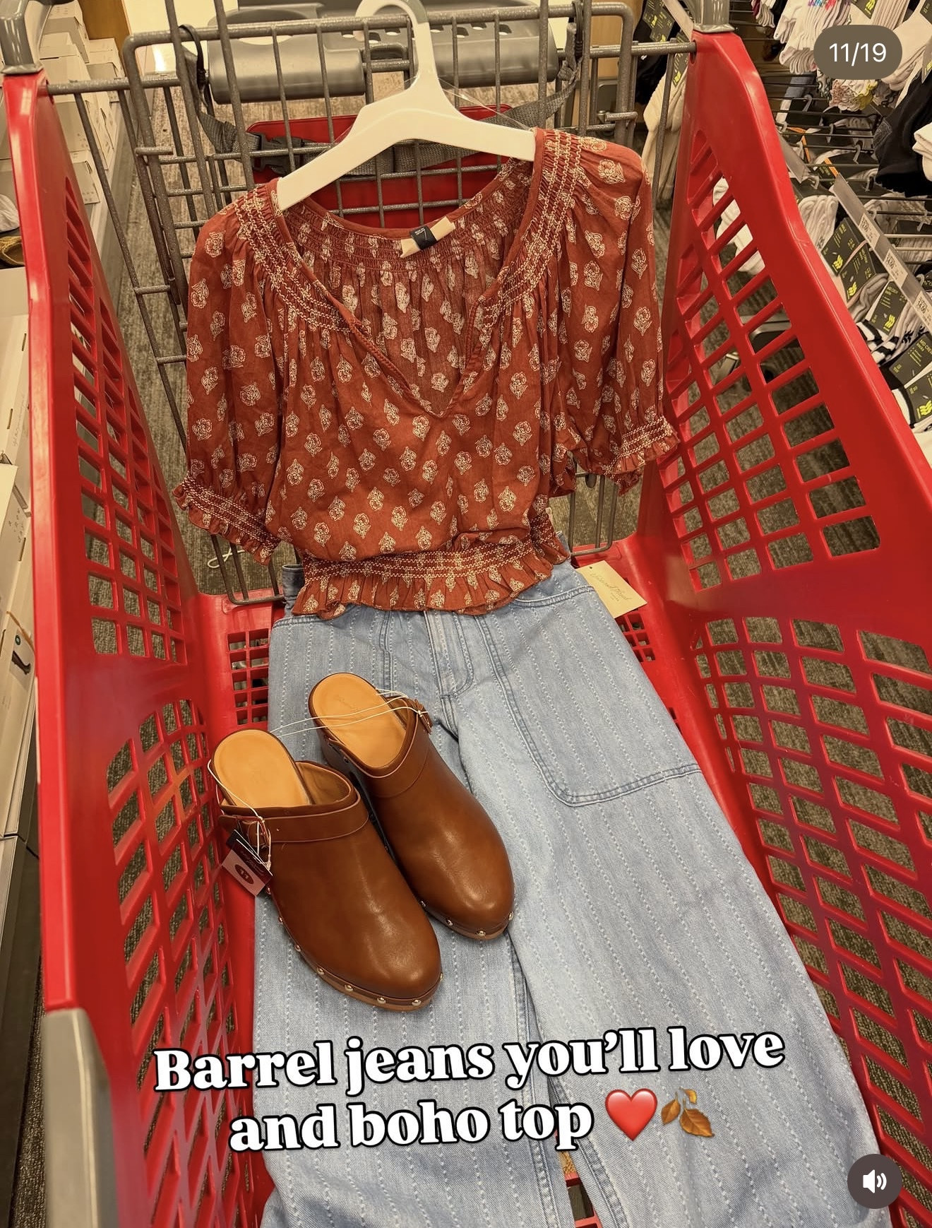 Target jeans with just the right amount of barrel! Lots of ways to style these, this rust blouse is so pretty and perfect for pre fall. #targetstyle #targetcreator