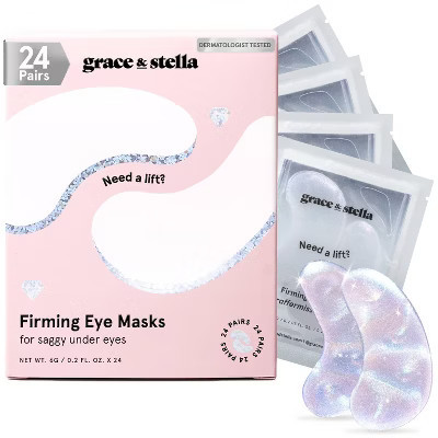 Grace & Stella Firming Under Eye Masks - White - 24ct: Vegan, Soothing, Brightening for Normal, Sensitive Skin | Target