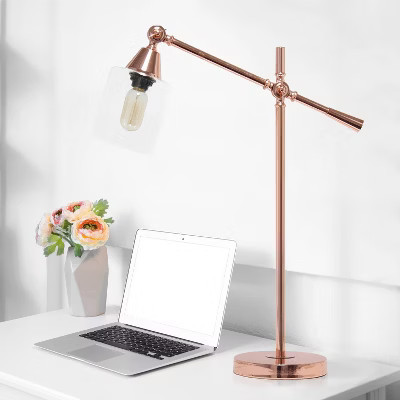 Vertically Adjustable Desk Lamp Rose Gold - Lalia Home: Modern Metal Task Lighting, UL Listed, No Assembly Required | Target