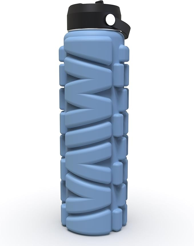 Foam Roller Water Bottle - 25 Fluid Ounce double-walled stainless steel interior and silicone ext... | Amazon (US)