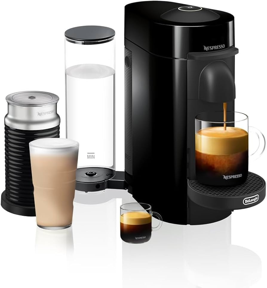 Nespresso VertuoPlus Coffee and Espresso Machine by De'Longhi with Milk Frother, Ink Black | Amazon (US)