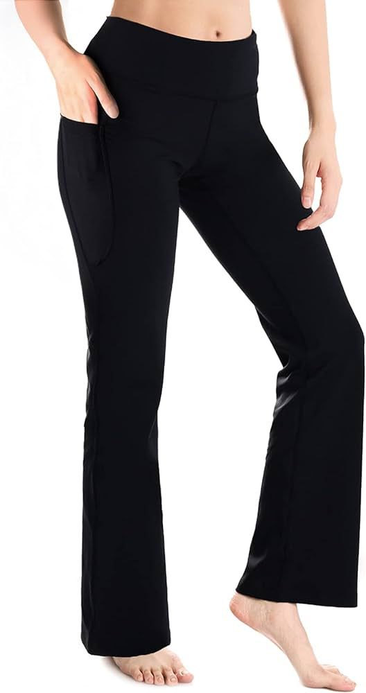 Yogipace,25"/27"/29"/31"/33"/35"/37",Women's Bootcut Yoga Pants Lounge Workout Pants with Side Po... | Amazon (US)