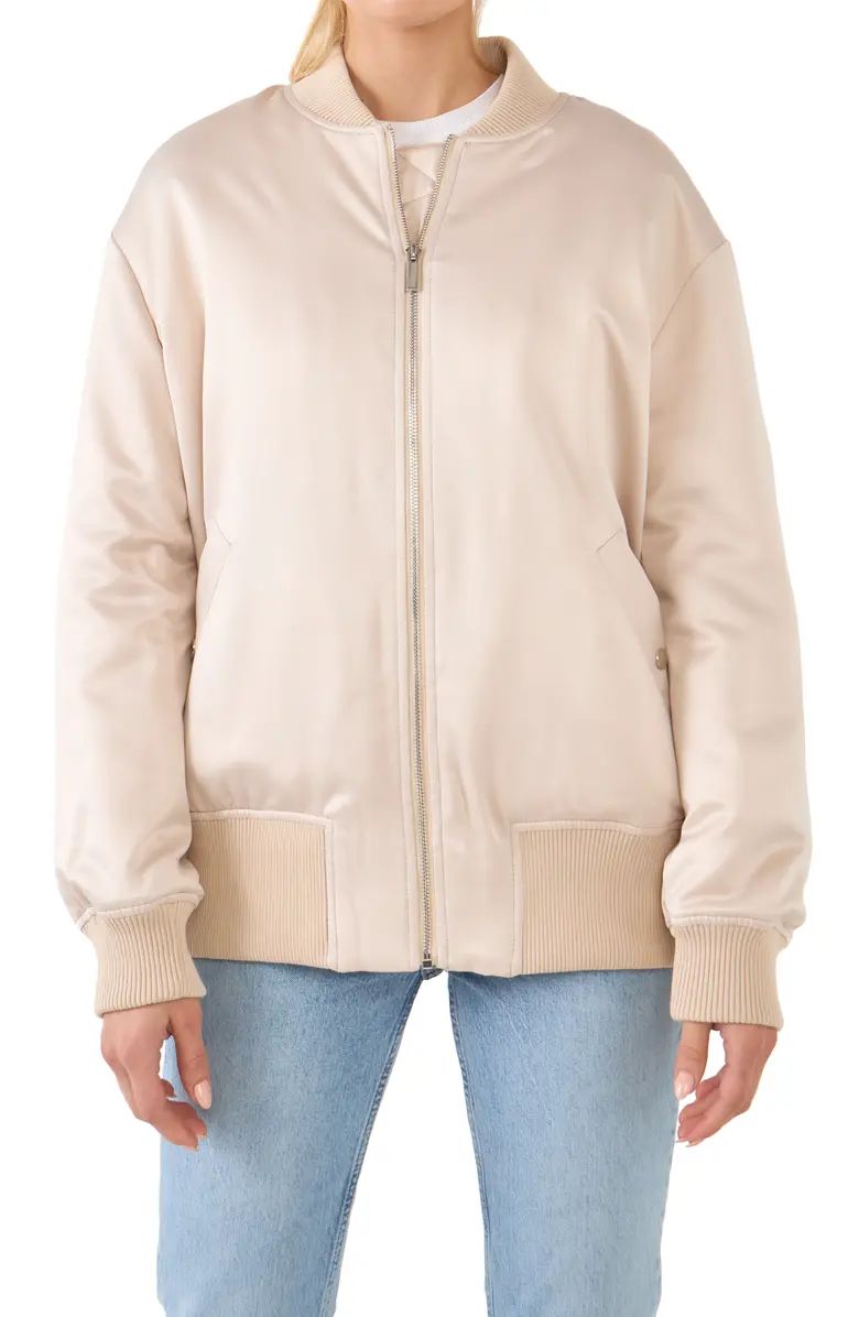 Oversize Satin Bomber Jacket | Nordstrom