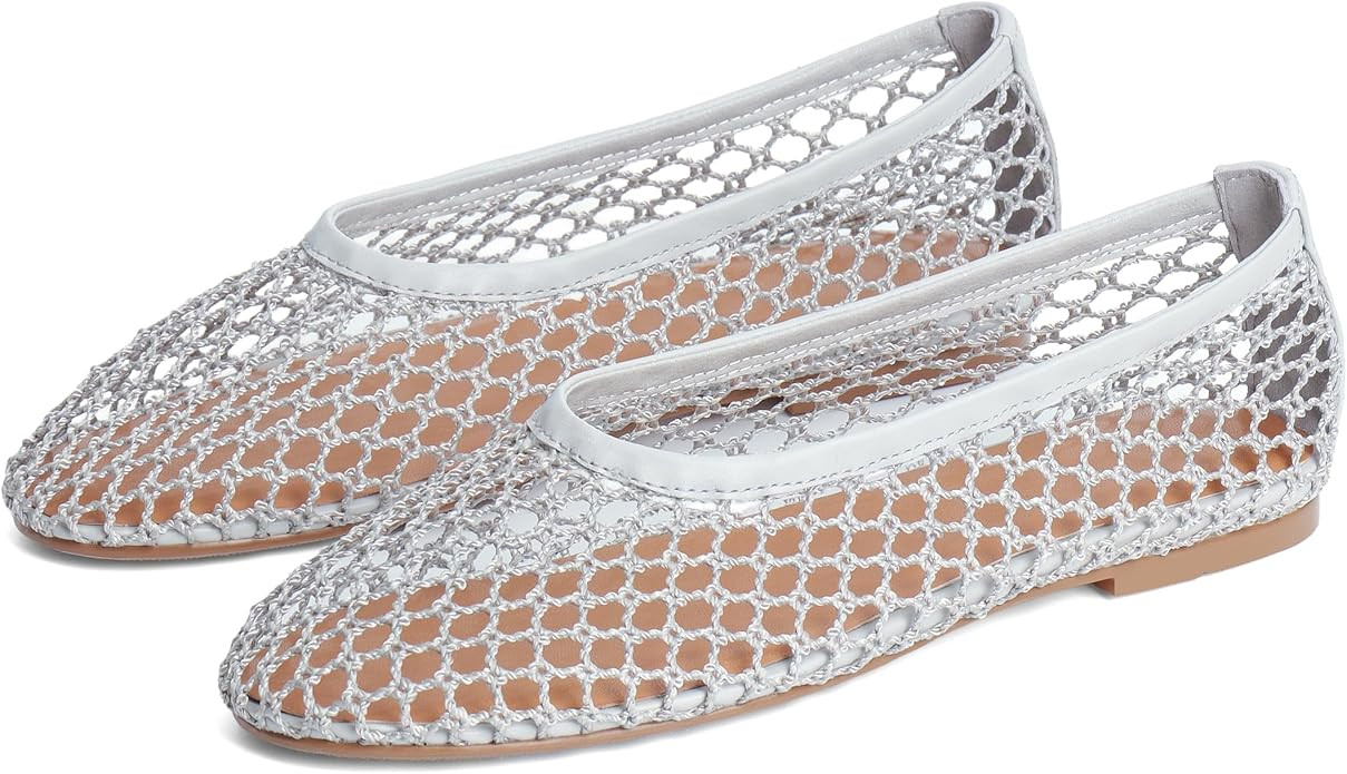 SOVANYOU Mesh Ballet Flats for Women Slip On Round Toe Comfy Casual Office Fishnet Ballerina Flat... | Amazon (US)