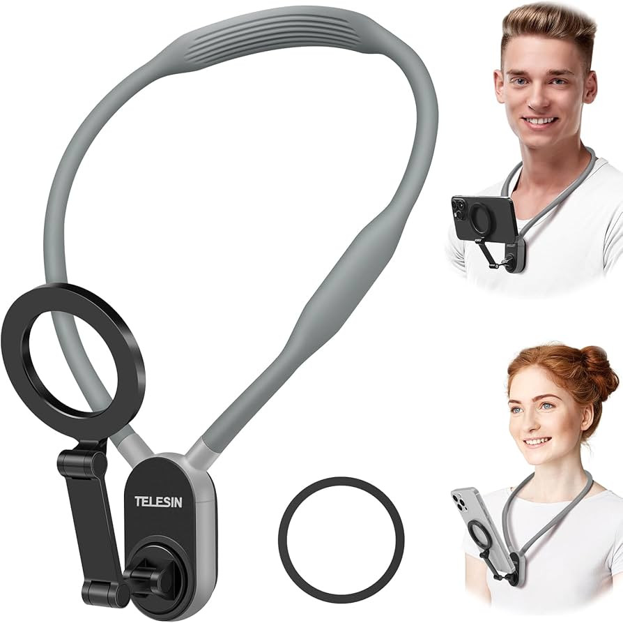 Keweis Magnetic Neck Phone Holder Cell Phone Mount, Hand Free POV/Vlog Flexible Phones Neck Holde... | Amazon (US)