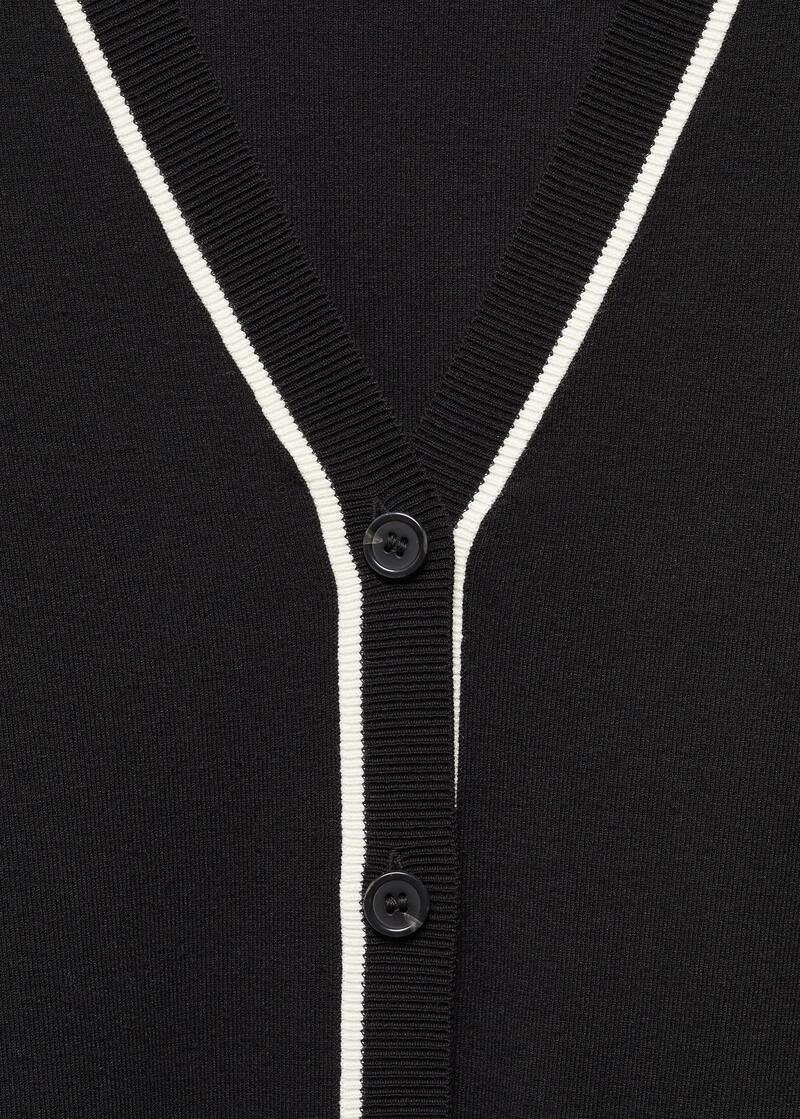 Cardigan liserés contrastants -  Femme | Mango France | MANGO (FR)
