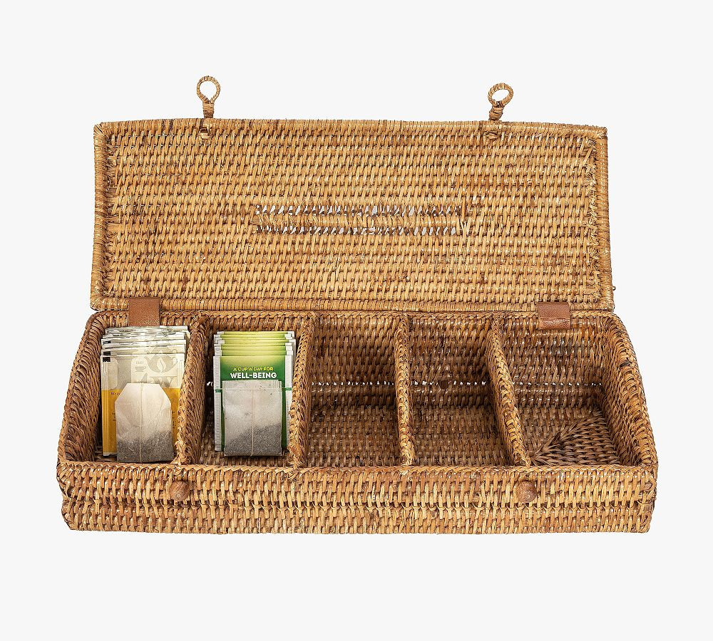 Tava Handwoven Tea Box with Lid | Pottery Barn (US)