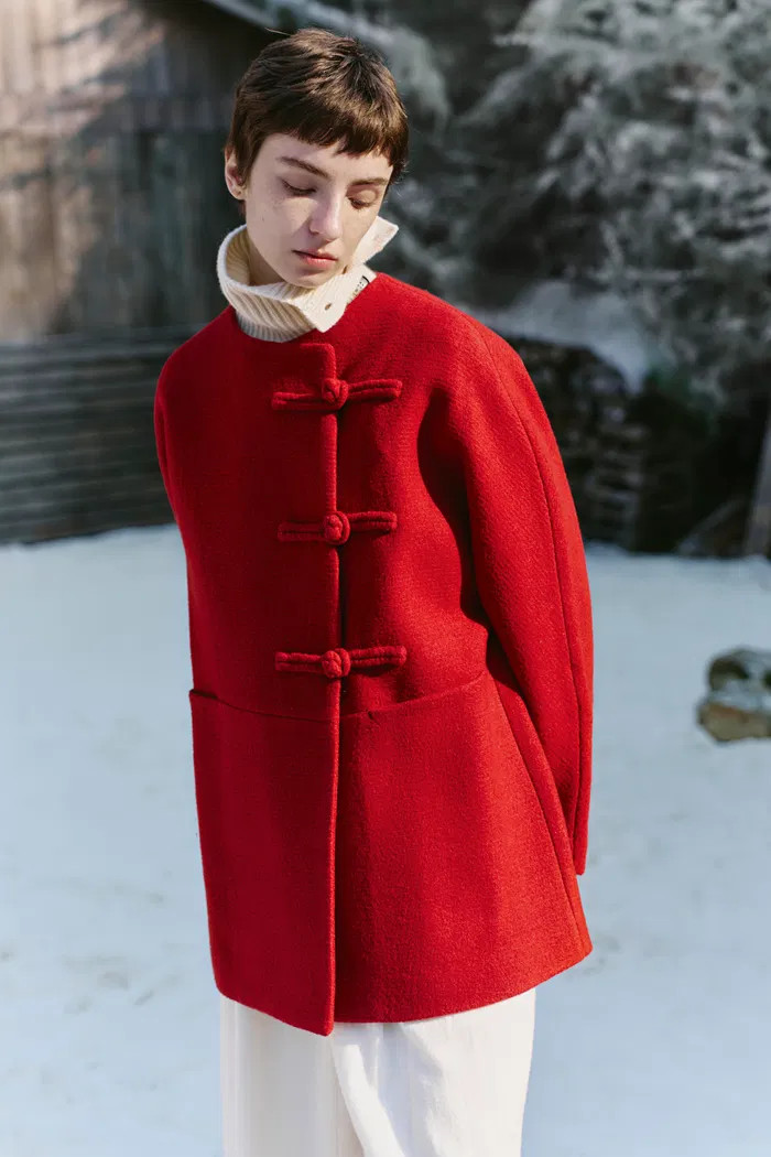 Nova New Oriental Style Coat in Wool Blend | Fabrique