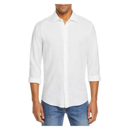 The Mens store Mens White Classic Fit Button Down Casual Shirt M | Walmart (US)