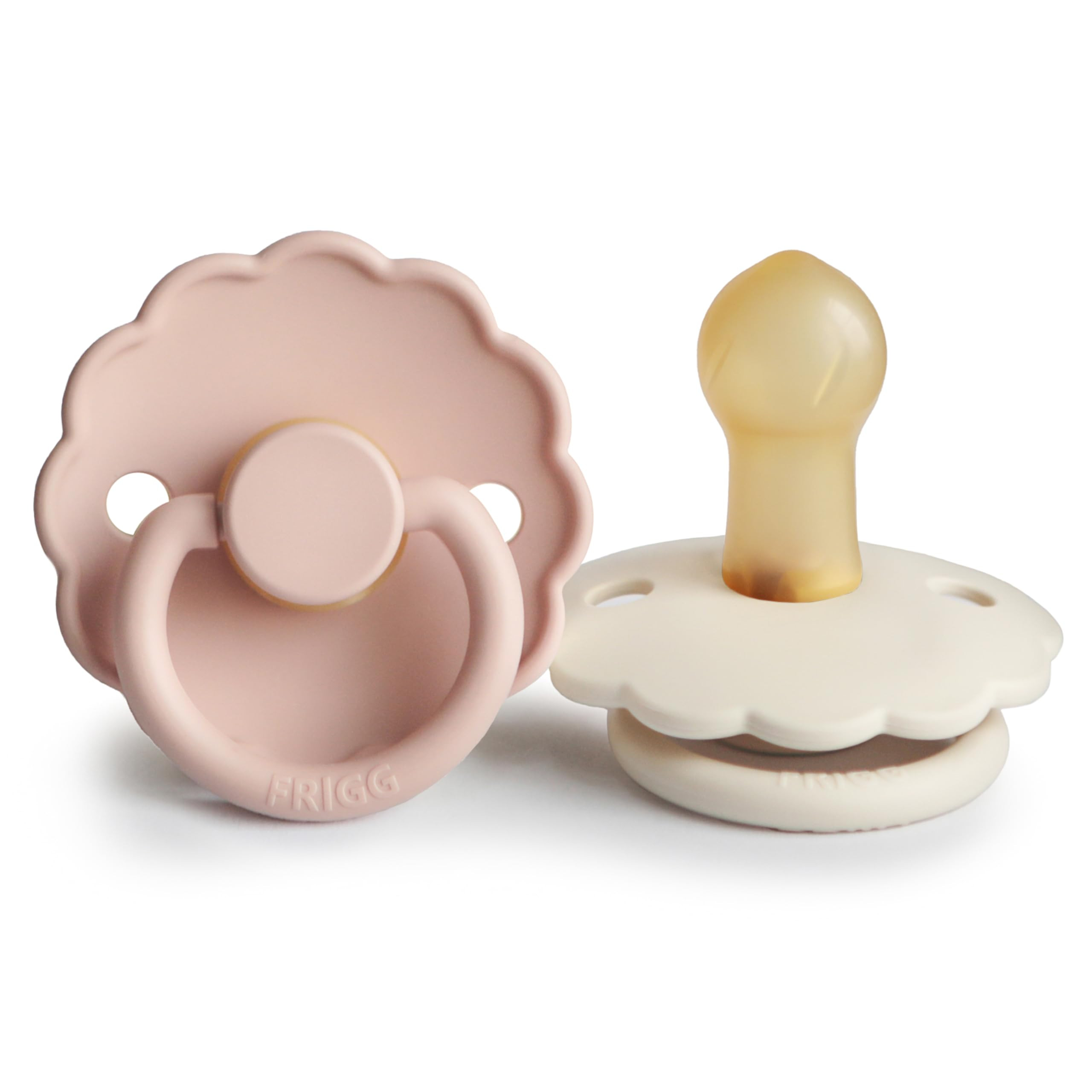 FRIGG Daisy Natural Rubber Baby Pacifier | Made in Denmark | BPA-Free (Blush/Cream, 0-6 Months) 2... | Amazon (US)