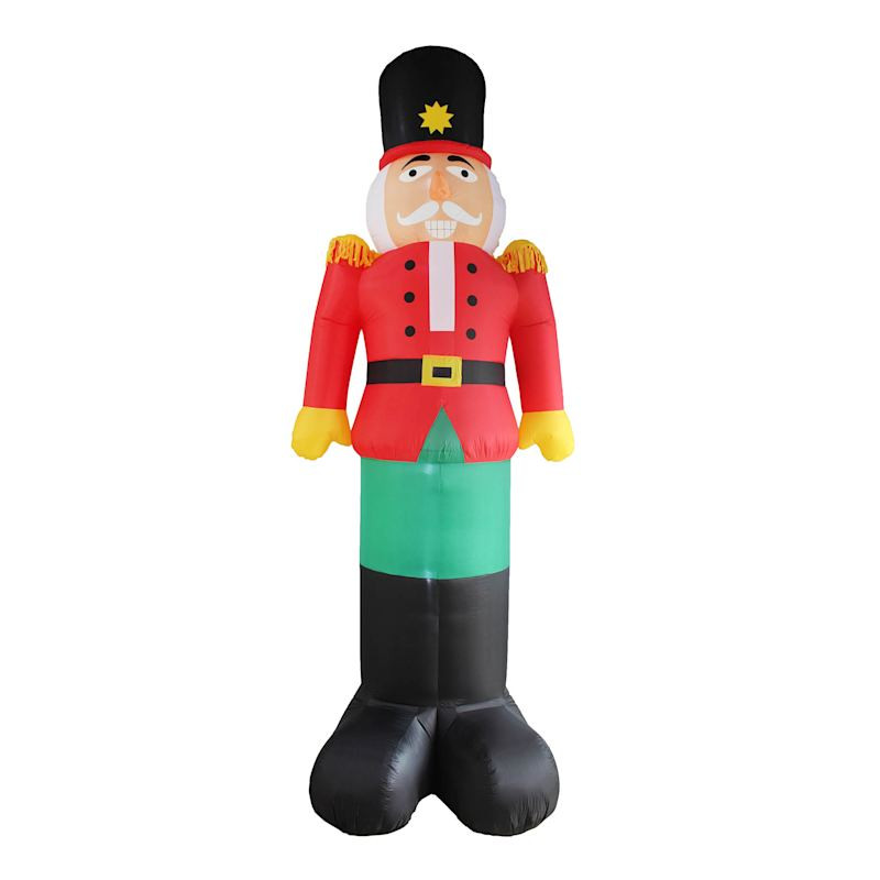 (IN32) Nutcracker with Green Pants Inflatable, 12' | At Home